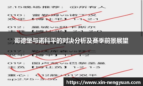 哥德堡与诺科平的对决分析及赛季前景展望